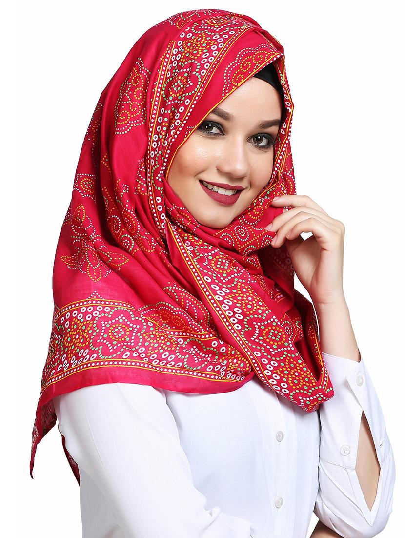 Bandhani plain dupatta - 16101080 - Zoom Image - 2