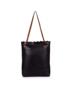 black leatherette (pu) regular shopping bag - 16101207 - Standard Image - 2