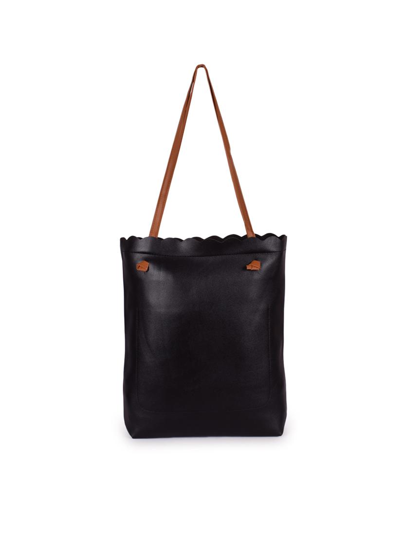black leatherette (pu) regular shopping bag - 16101207 - Zoom Image - 2