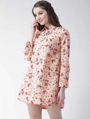 gathered back floral a-line dress - 16103444 - Standard Image - 2