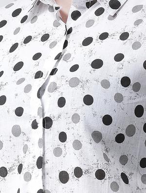 curved hem polka dot shirt - 16103452 - Standard Image - 5