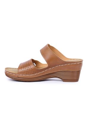 brown slip on wedges - 16104319 - Standard Image - 2