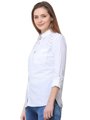 pocket patch pearl embellished shirt - 16104489 - Standard Image - 2