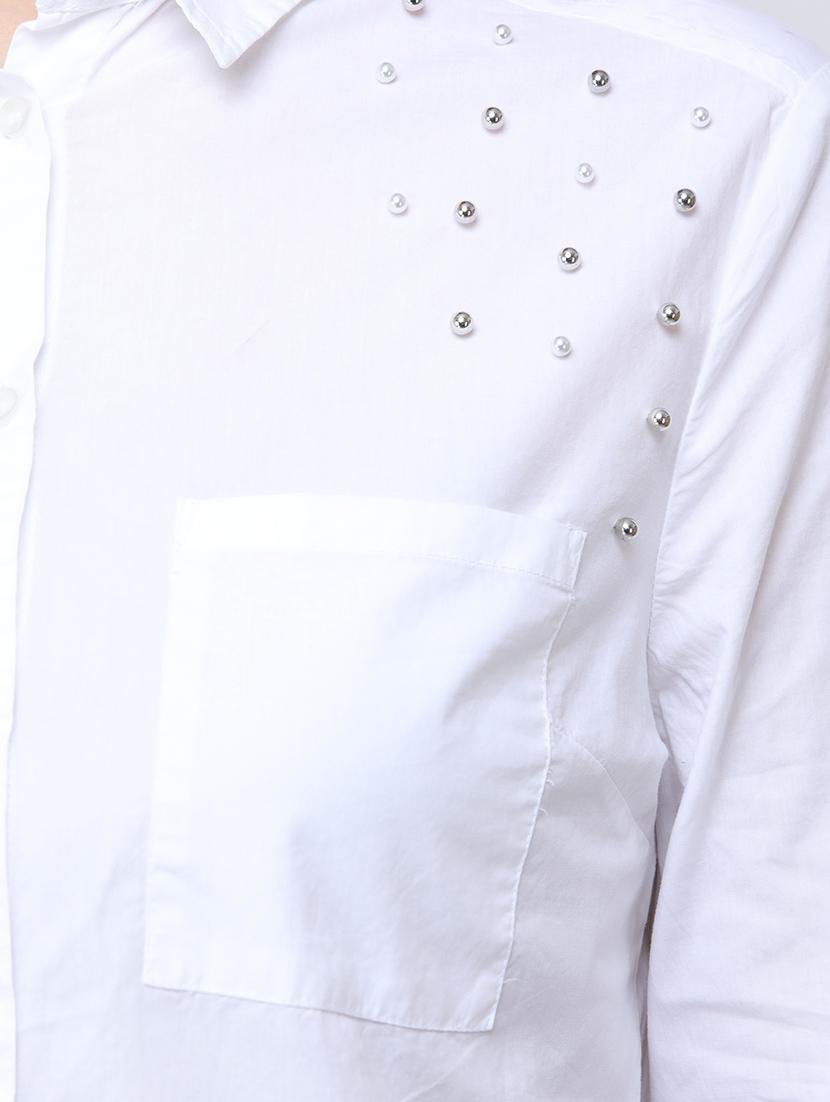 pocket patch pearl embellished shirt - 16104489 - Zoom Image - 5