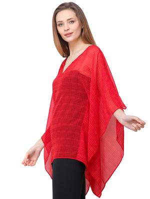 notch neck sheer kaftan - 16104497 - Standard Image - 2
