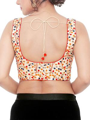 multi colored silk embroidered blouse - 16105308 - Standard Image - 2