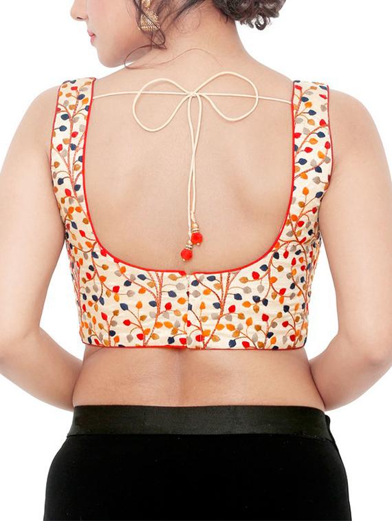 multi colored silk embroidered blouse - 16105308 - Zoom Image - 2