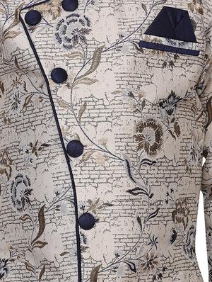 blue silk blend kurta set - 16105696 - Standard Image - 5