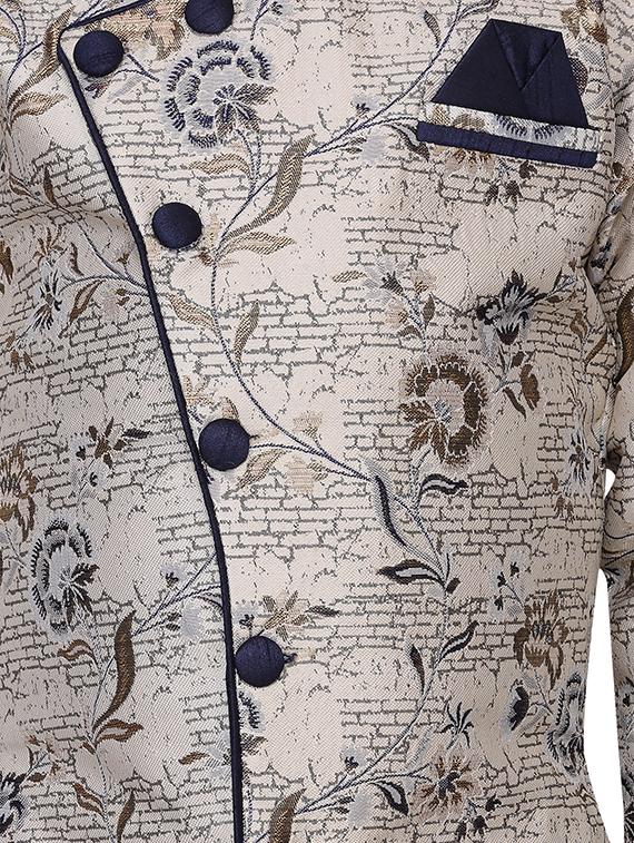 blue silk blend kurta set - 16105696 - Zoom Image - 5