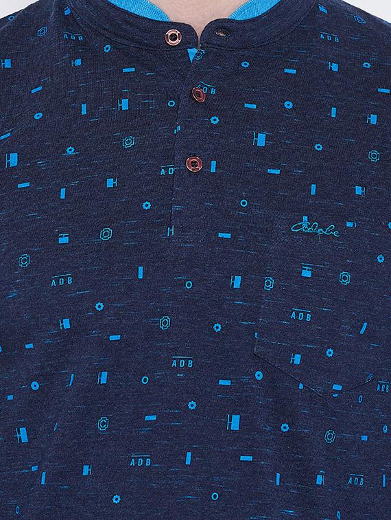 navy blue all over print t-shirt - 16105870 - Zoom Image - 5