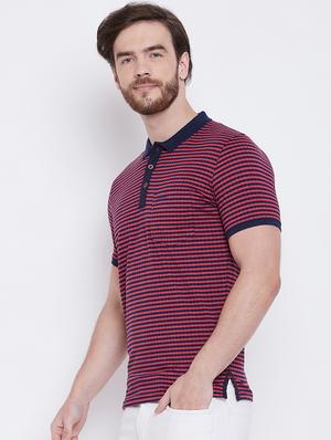 red striped polo t-shirt - 16105899 - Standard Image - 2