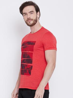 red front print t-shirt - 16105903 - Standard Image - 2
