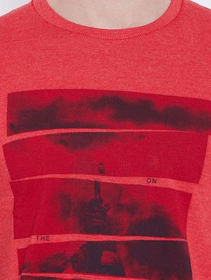 red front print t-shirt - 16105903 - Standard Image - 5