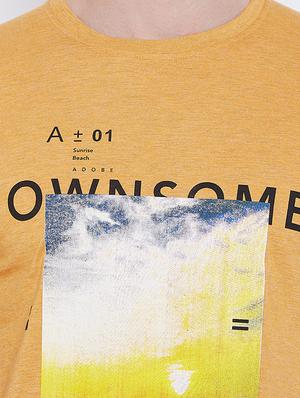 yellow chest print t-shirt - 16105906 - Standard Image - 5