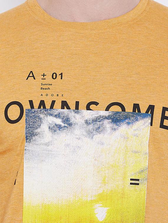 yellow chest print t-shirt - 16105906 - Zoom Image - 5