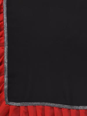 ruffle lace border fusion saree with blouse - 16106053 - Standard Image - 5