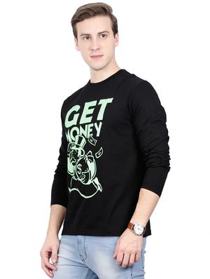 black cotton chest print tshirt - 16106174 - Standard Image - 2