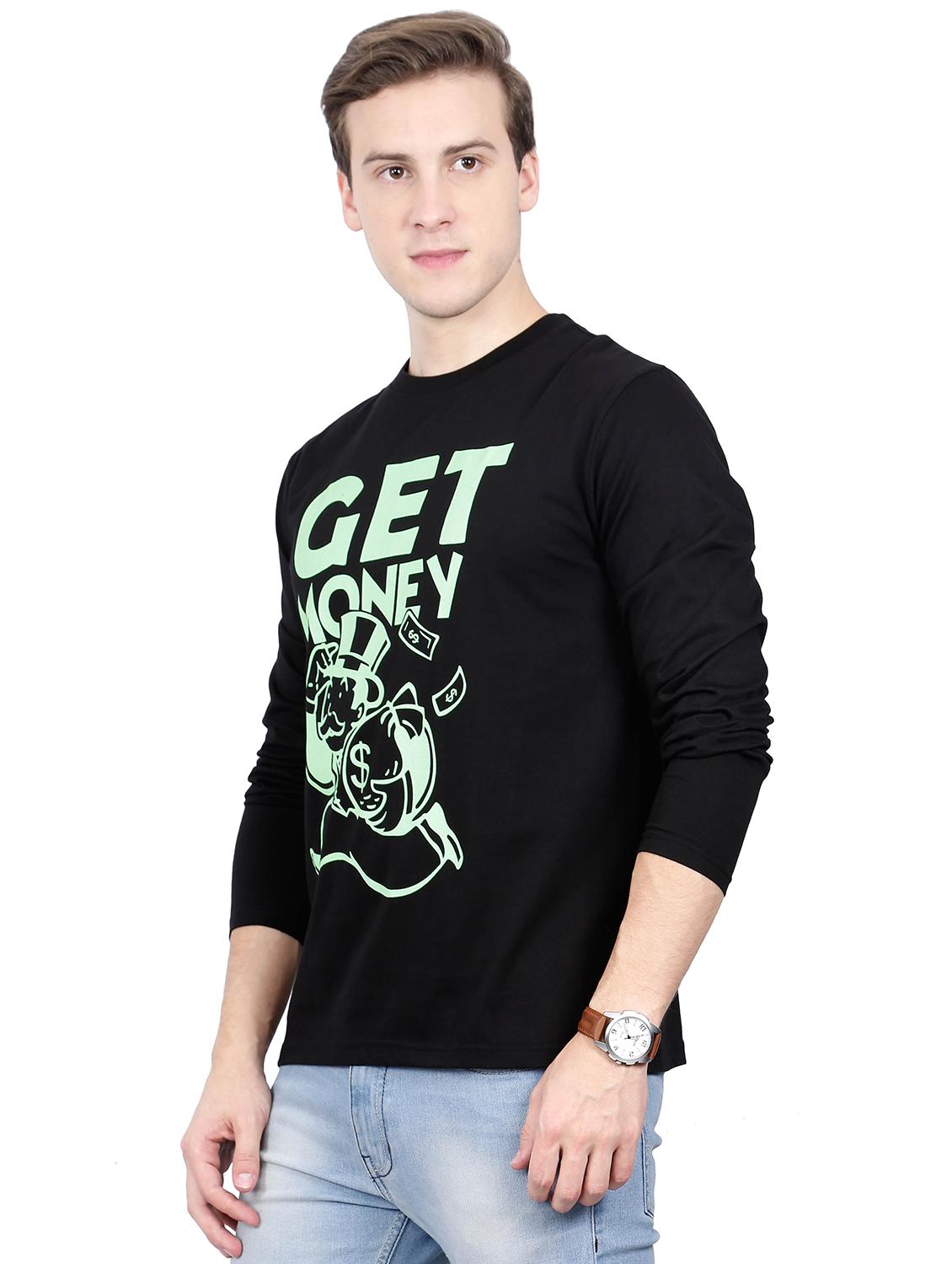 black cotton chest print tshirt - 16106174 - Zoom Image - 2