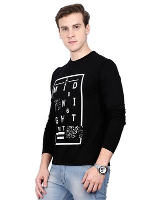 black typographic front print t-shirt - 16106175 - Standard Image - 2