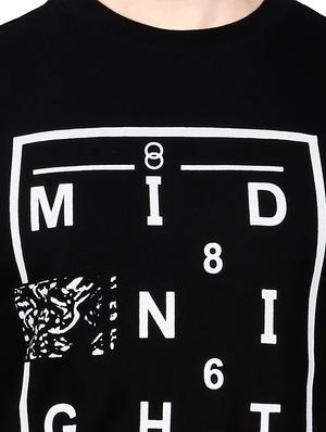 black typographic front print t-shirt - 16106175 - Standard Image - 5