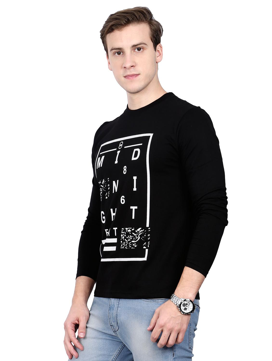 black typographic front print t-shirt - 16106175 - Zoom Image - 2