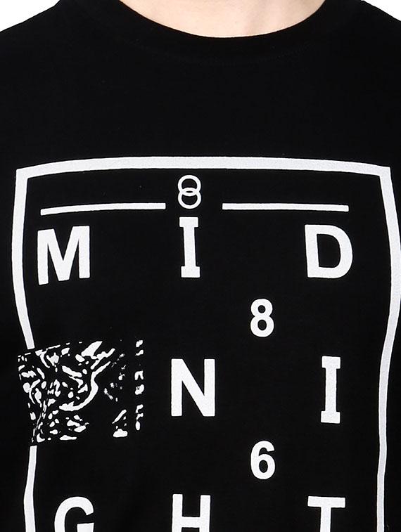 black typographic front print t-shirt - 16106175 - Zoom Image - 5