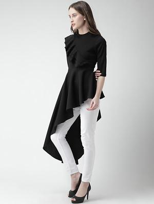 ruffle detail asymmetric tunic - 16106228 - Standard Image - 2