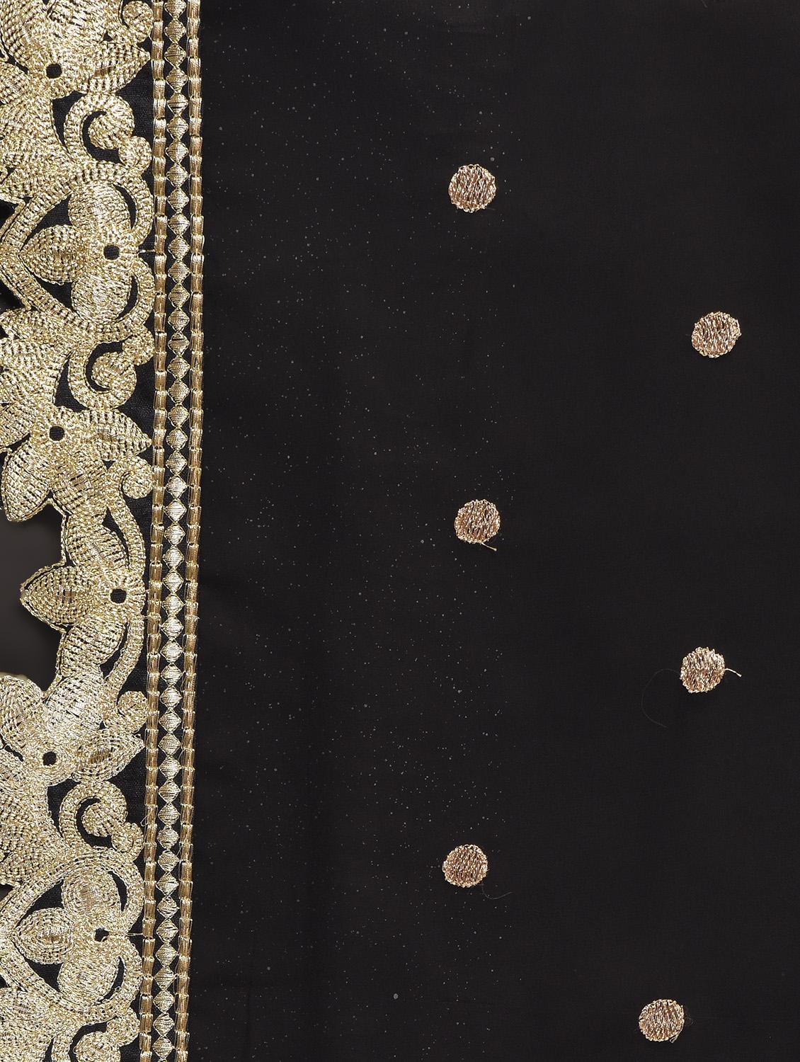 gold embroidered saree with blouse - 16106288 - Zoom Image - 5