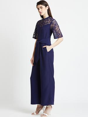 floral lace panel jumpsuit - 16106702 - Standard Image - 2