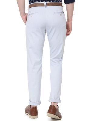 light blue textured chinos - 16106832 - Standard Image - 2
