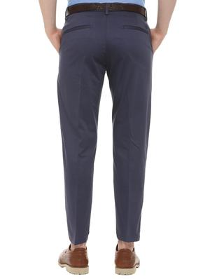 blue solid casual trouser - 16106834 - Standard Image - 2