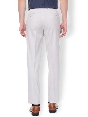 white polyester blend pleated formal trouser - 16106881 - Standard Image - 2