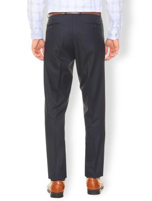 navy blue polyester blend flat front formal trouser - 16106905 - Standard Image - 2