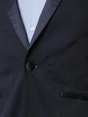 blue solid tuxedos casual blazer - 16106931 - Standard Image - 5