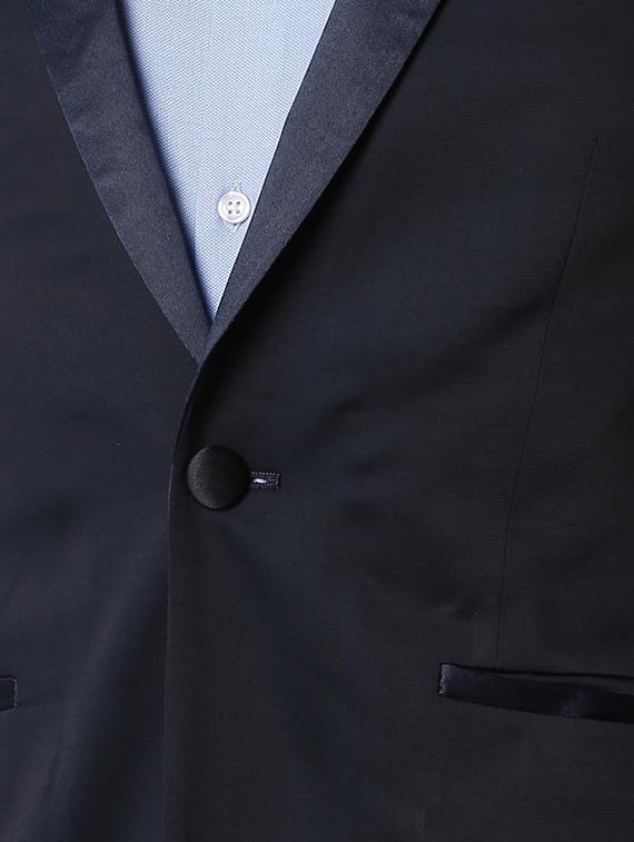blue solid tuxedos casual blazer - 16106931 - Zoom Image - 5