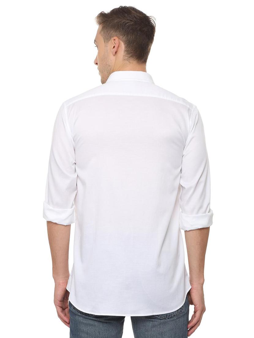 white solid casual shirt - 16106943 - Zoom Image - 2