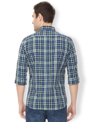 blue checkered casual shirt - 16106963 - Standard Image - 2