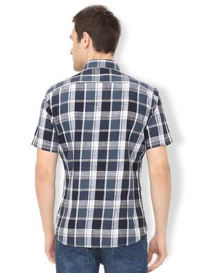 blue checkered casual shirt - 16106972 - Standard Image - 2