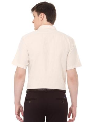 beige solid formal shirt - 16107013 - Standard Image - 2