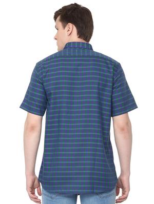 blue checkered casual shirt - 16107052 - Standard Image - 2