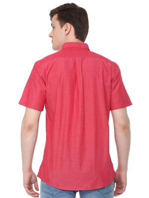 red solid casual shirt - 16107076 - Standard Image - 2
