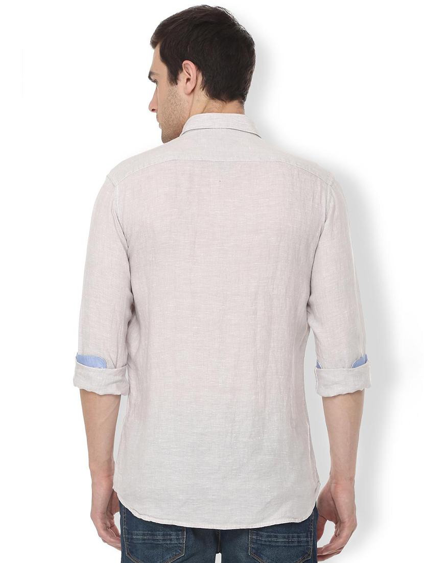 white linen casual shirt - 16107079 - Zoom Image - 2