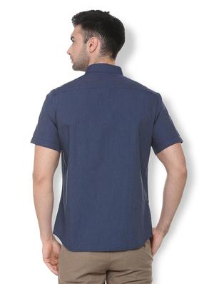 blue cotton casual shirt - 16107087 - Standard Image - 2