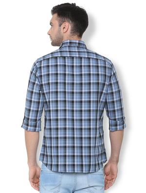 blue checkered casual shirt - 16107094 - Standard Image - 2