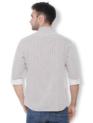 white printed casual shirt - 16107095 - Standard Image - 2