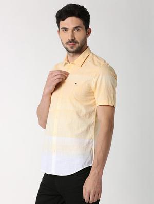 yellow striped casual shirt - 16107112 - Standard Image - 2