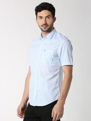 blue printed casual shirt - 16107116 - Standard Image - 2