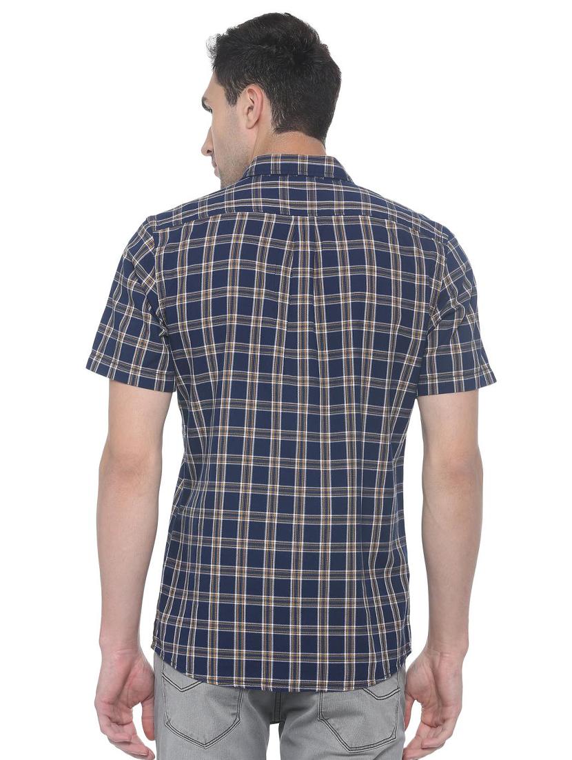 blue checkered casual shirt - 16107129 - Zoom Image - 2