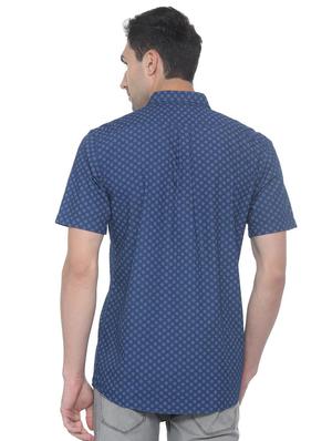 blue printed casual shirt - 16107131 - Standard Image - 2