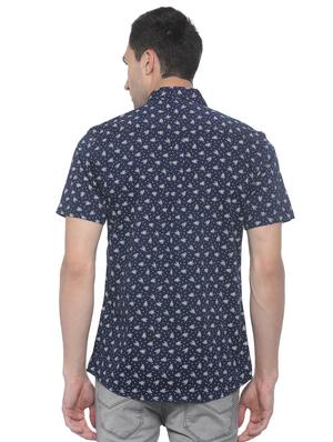 blue printed casual shirt - 16107132 - Standard Image - 2
